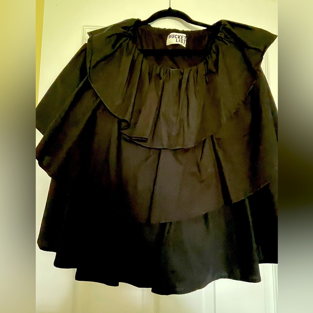 Tiered Strapless Dress in Black